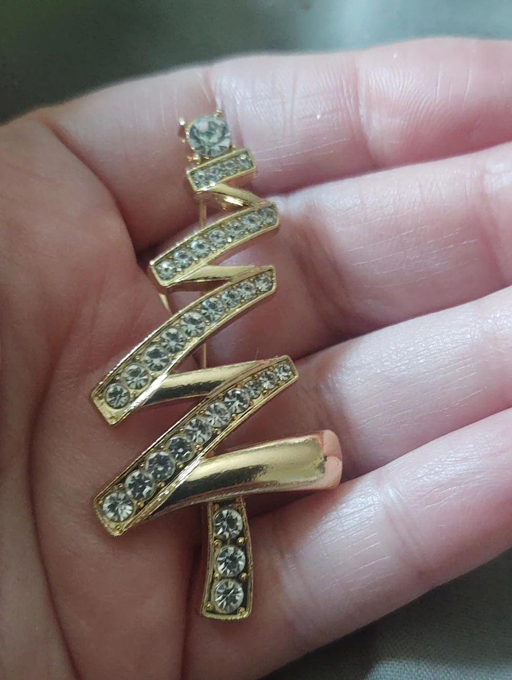 Modern Crystal Christmas Tree Brooch *Christmas In July*